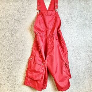 BOSS by IG Design Men's Baggy Overalls Red Size Large Cargo Pockets Hiphop Wear